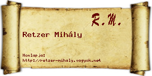 Retzer Mihály névjegykártya